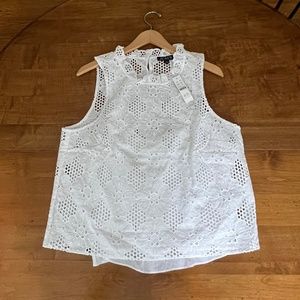 JCREW Womens Fleur Top in Eyelet (White) - Size L